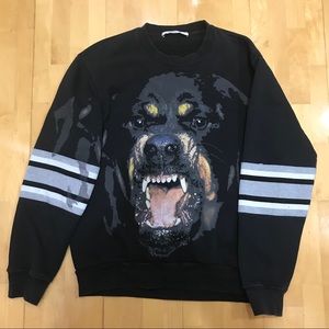 Givenchy Men’s Rottweiler-Print & Striped Sweater